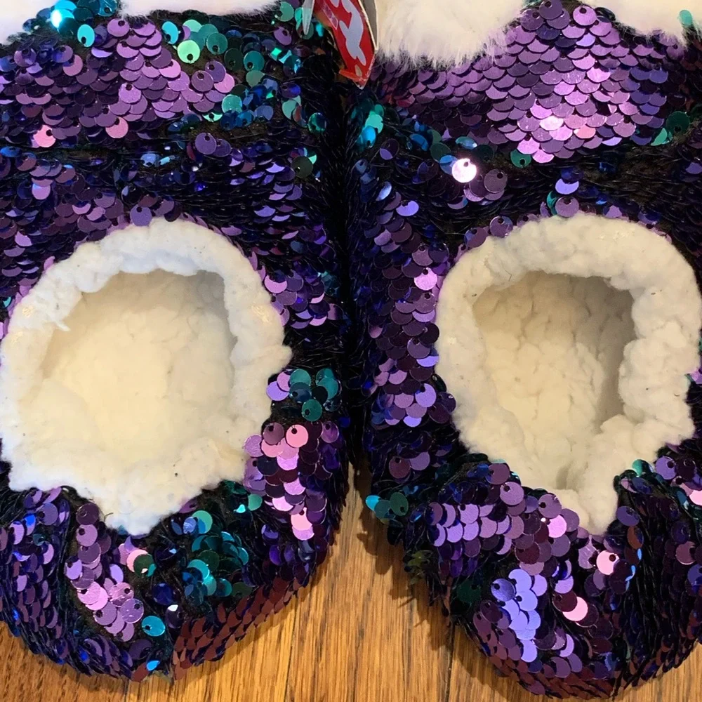 Beanie Boo Flip Sequins Moonlight Owl Slipper Socks